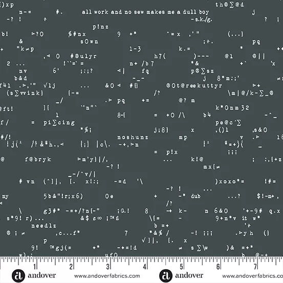 100% Cotton – Scrawl Punc – A1215-C – Anthracite – Giucy Giuce – Andover Fabrics