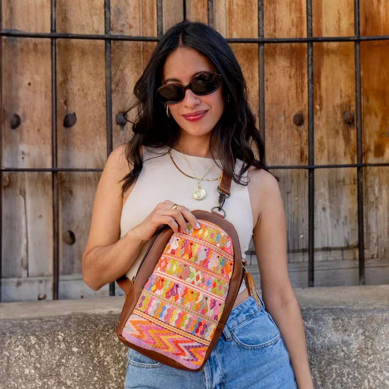 **CLOSEOUT** CROSSBODY SLING 2.0 – OOAK – CAFE – NO. 13914 Cafe