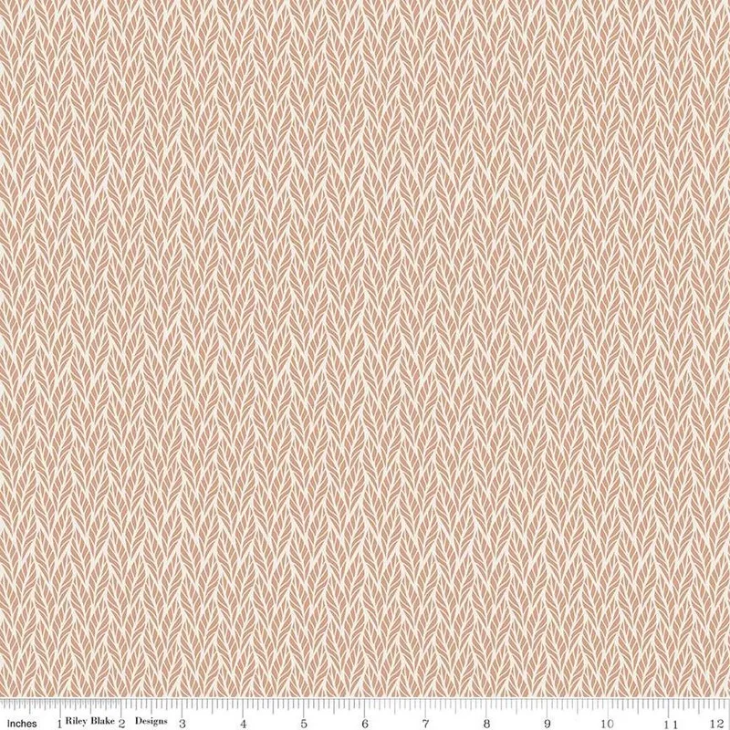 Fabric Riley Blake Beige Geo Leaves Evening on the Prairie by the Quarter Yard C16750-BEIGE