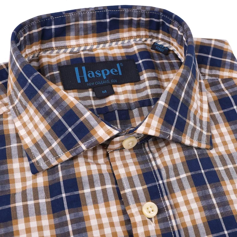 *** FINAL SALE *** Chartres Brown & Navy Seersucker Plaid
