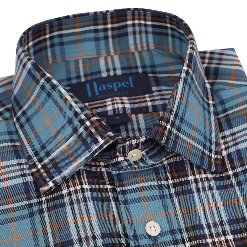 *** FINAL SALE *** Girod Light Blue & Brown Brushed Glenplaid Check