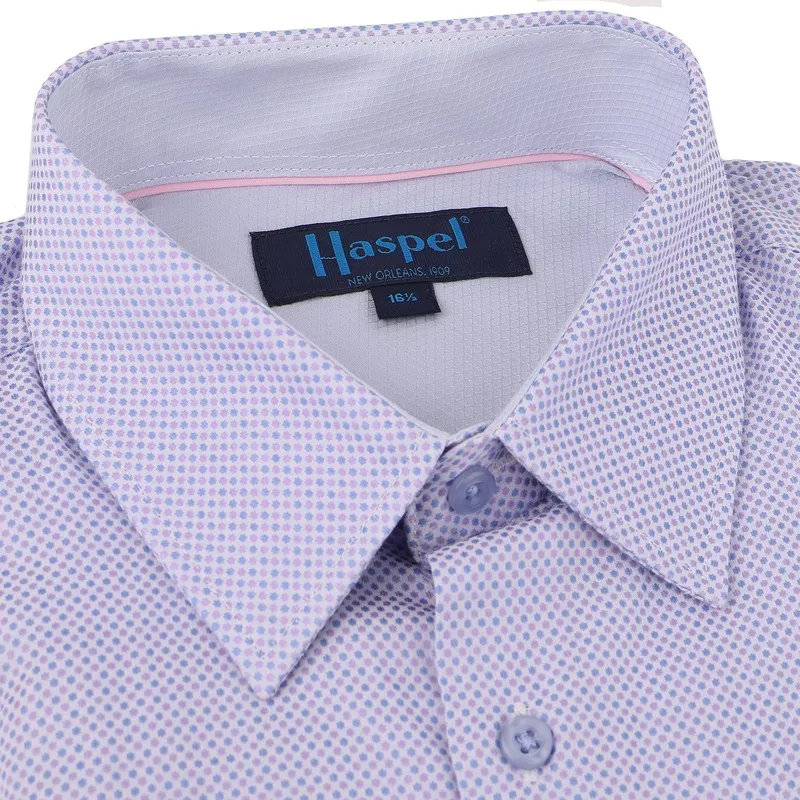 *** FINAL SALE *** Lavender Dot Print Tailored Fit Dress Shirt