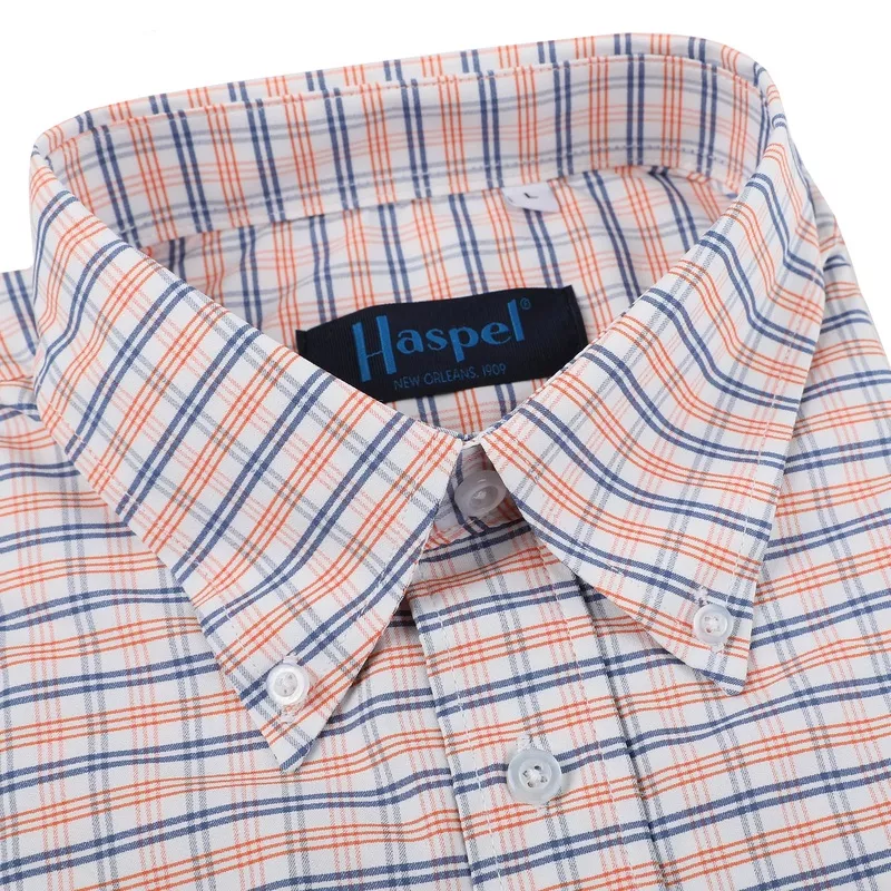 *** FINAL SALE *** Performance Lt. Blue Ground with Orange & White Graph Check