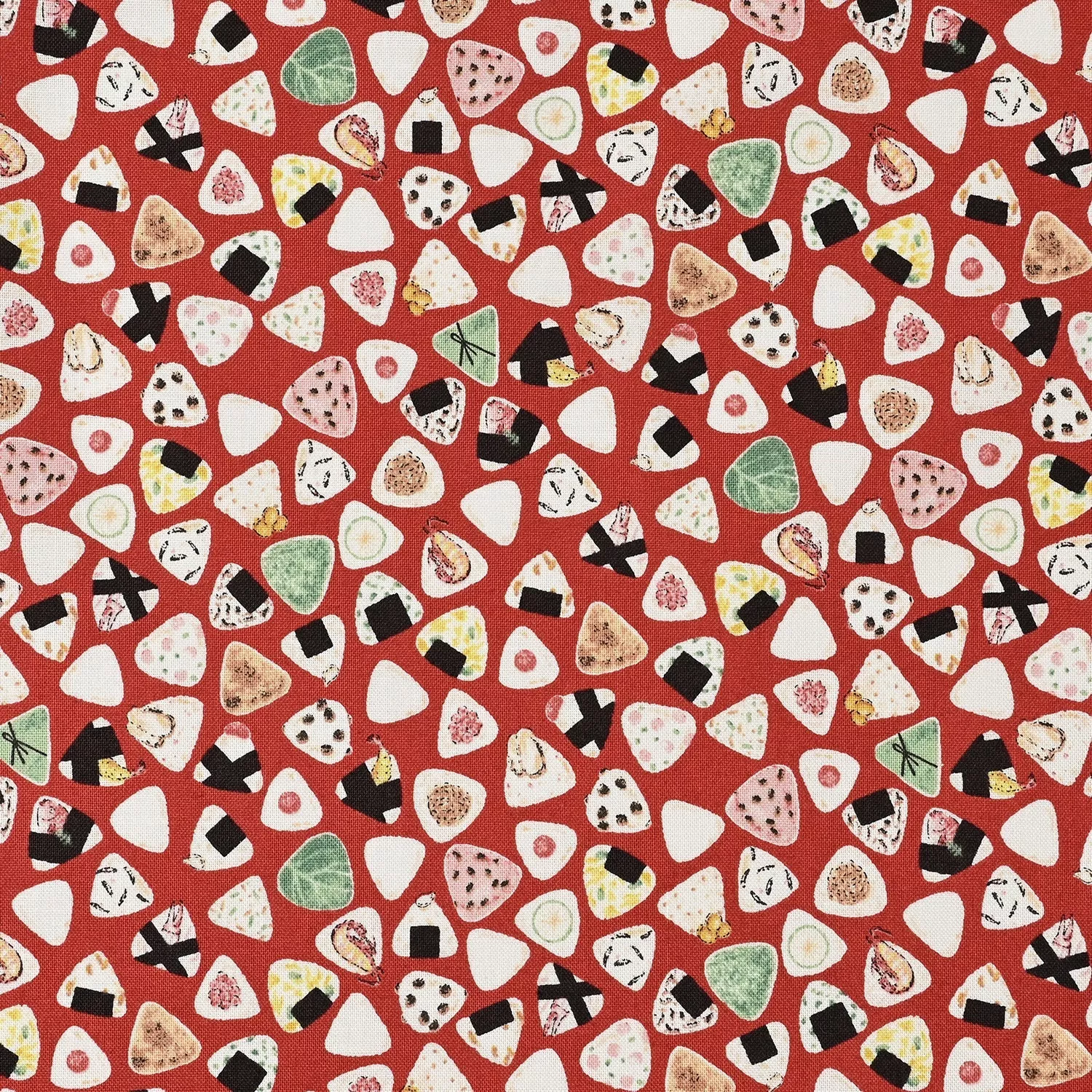 Kokka Red Souvenir Onigiri Mini Sheeting Fabric – End of Bolt – 26″ × 44/45″