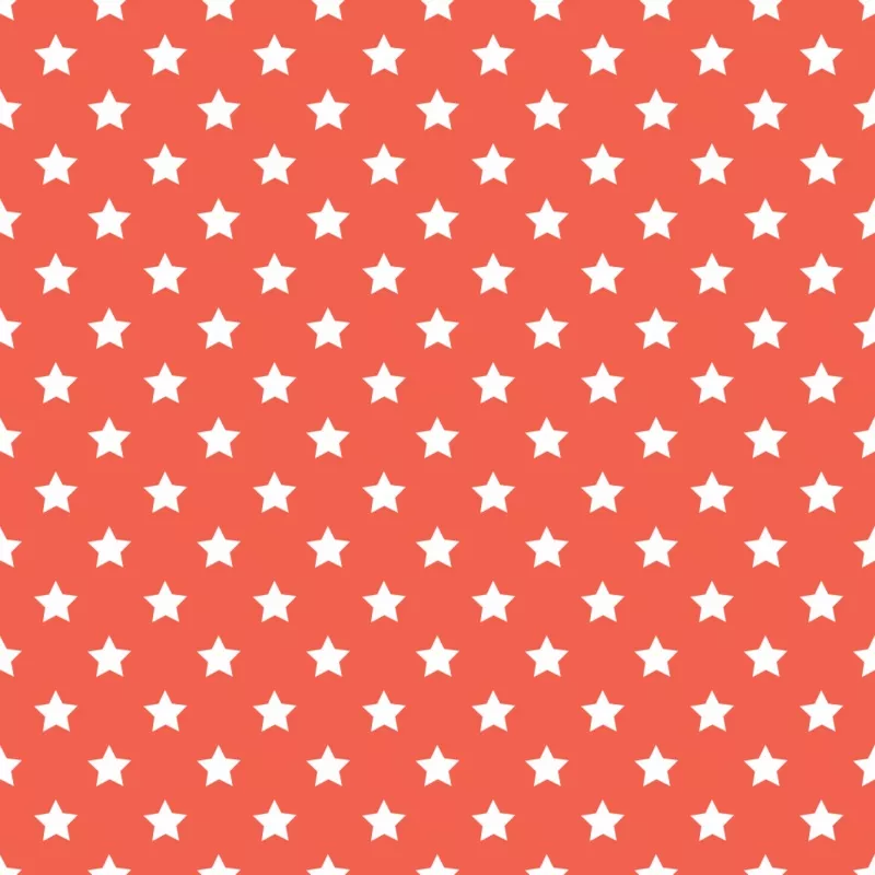 Stars Basics Fabric – White on Cinnabar