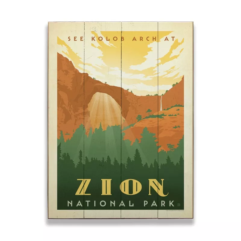 Zion National Park: Kolob Arch – Wood & Metal Wall Art