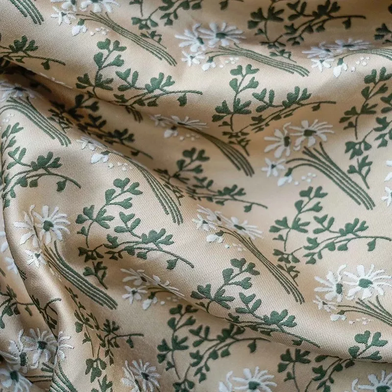 Zmra Floral Woven Jacquard Fabric dark green