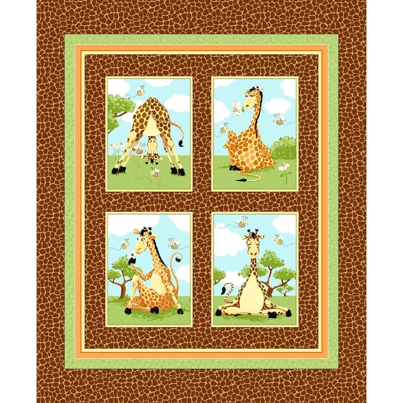 Zoe the Giraffe Quilt Block Panel 36"x 43/44"