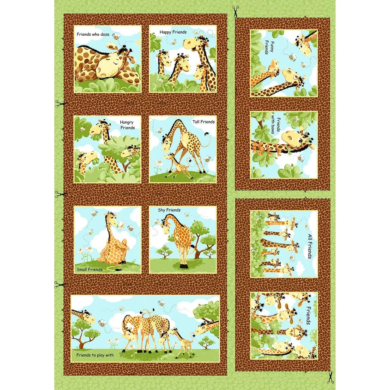 Zoe the Giraffe Storybook Panel 36"x 43/44"