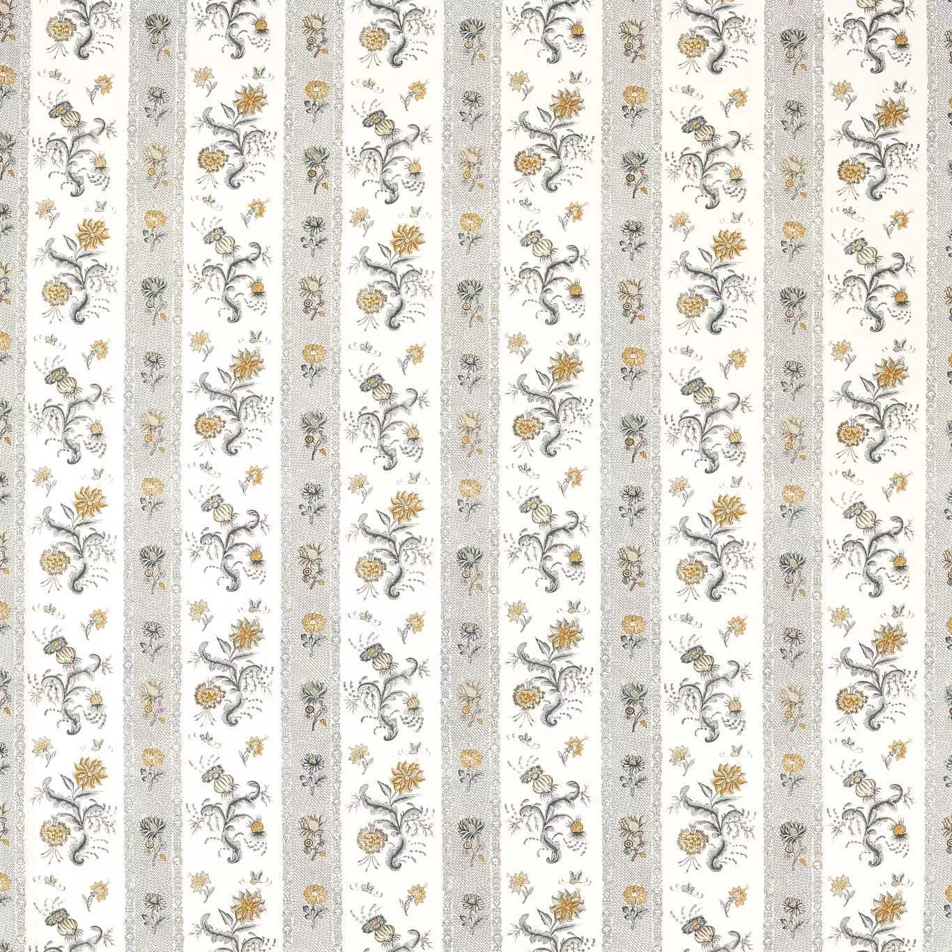 ZOFFANY Papaver Stripe Fabric Contemporary, Floral Platinum,Sage - ZINF322776