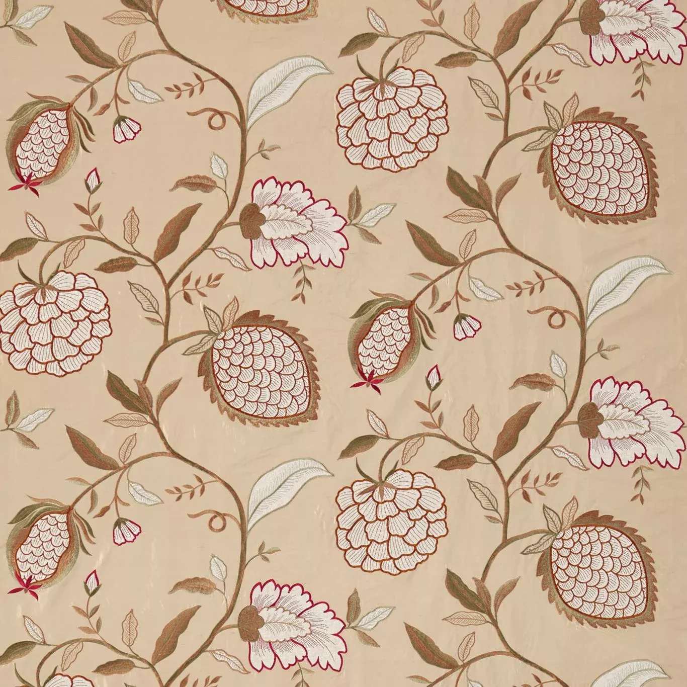 ZOFFANY Pomegranate Tree Fabric Leaves , Trees Sienna - ZWIN332345