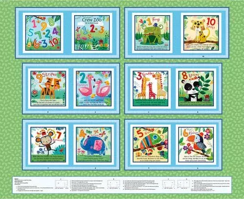 Zoo Crew-36″ Book Panel Sage 3871P-66