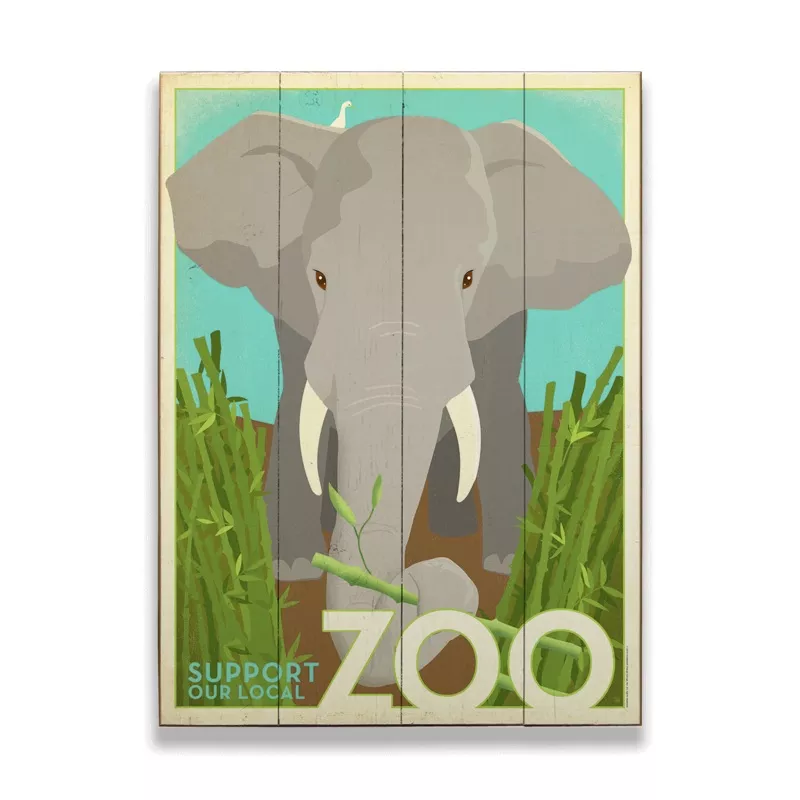 Zoo Life: Elephants – Wood & Metal Wall Art