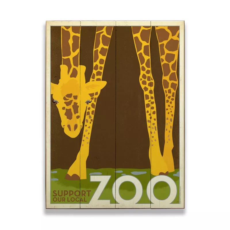 Zoo Life: Giraffes – Wood & Metal Wall Art