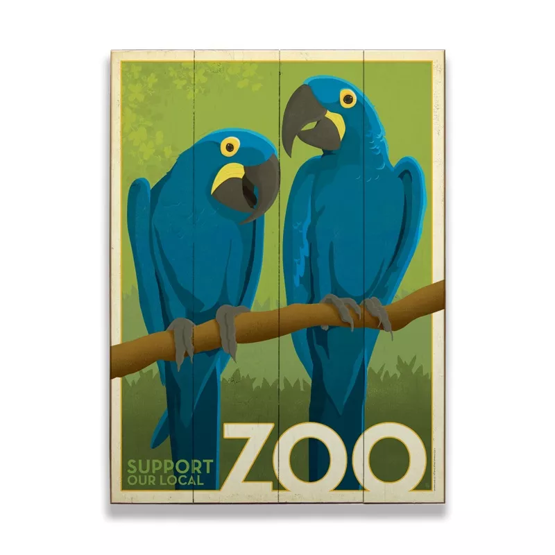 Zoo Life: Parrots – Wood & Metal Wall Art